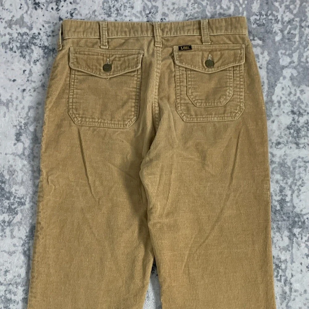 Vintage Lee Pants 30x29 Union USA Brown Corduroy Bootcut Talon 70s 80s Tag 30L